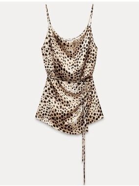 Zara Leopard Print Satin Cami